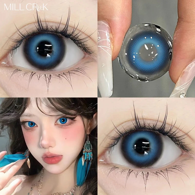 Фото MILL CREEK 2 шт. корейские контактные линзы Colorld с диоптриями розовые контактные линзы для учеников натуральные красивые мягкие линзы быстрая доставка №2