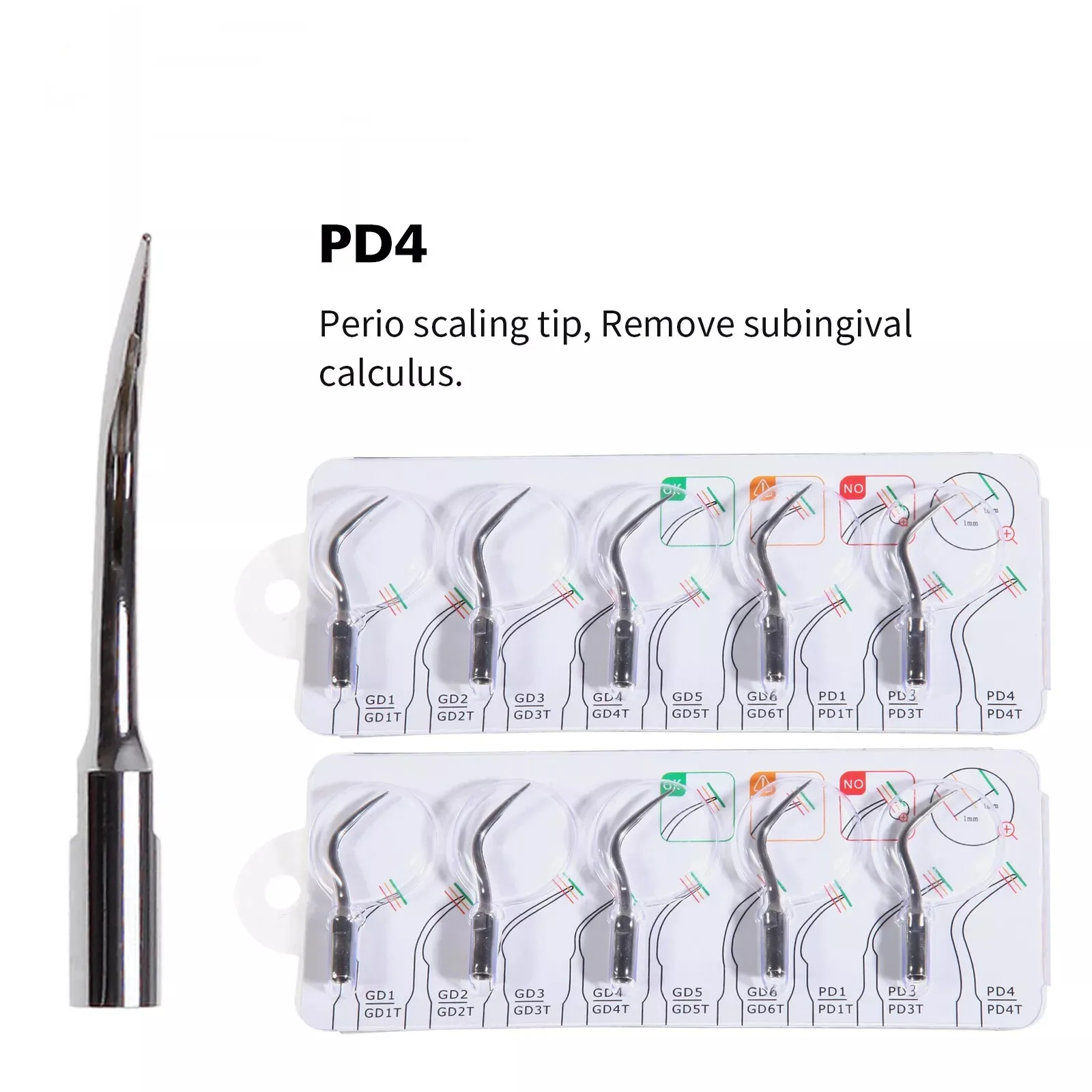 Фото 10 шт., вставка для стоматологического ультразвукового скалера Perio Tips PD4 Fit Satelec DTE №3