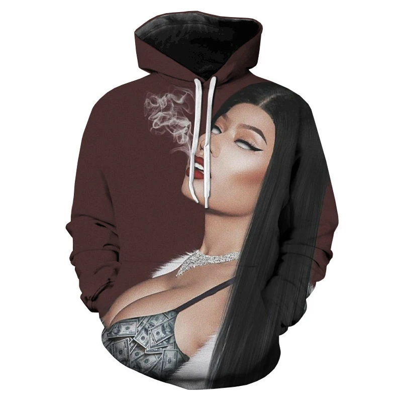 Новинка, классные толстовки Singer Nicki Minaj с американским 3d-принтом, свитер для мужчин и женщин в стиле харадзюку, пуловер большого размера 6XL с круглым вырезом, большие размеры, 2023