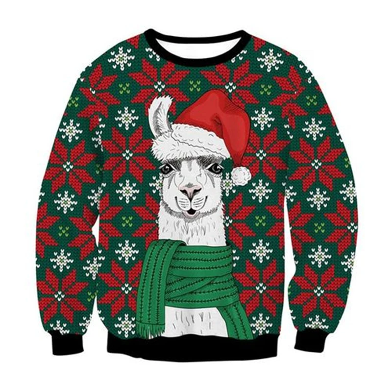 Christmas Theme Men's Sweatshirt 3D Printed Funny Graphic Crewneck Hooded Pullover Autumn Xmas Gifts Kids Tops Men's Clothing