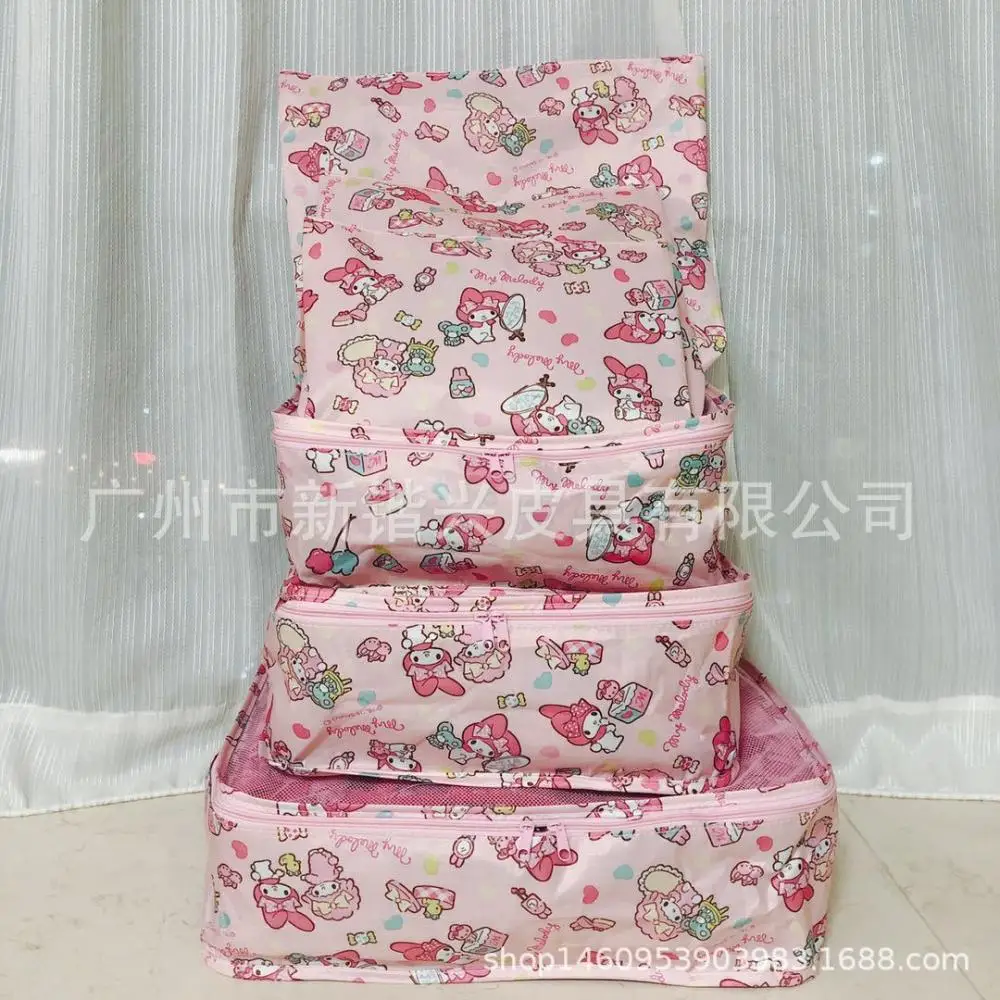 Фото Набор сумок для хранения Sanrio Hello Kitty, 6 шт., дорожная сумка Kawaii My Melody, студенческая складная портативная спортивная сумка с героями мультфильмов, большой вместительности №2