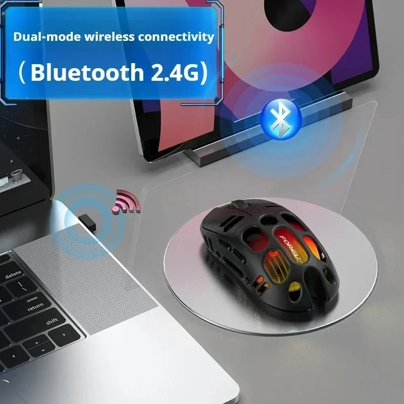 Фото Беспроводная зарядная мышь Bluetooth S220 с бесшумным щелчком, трехрежимная игровая и офисная мышь для профессионалов №4