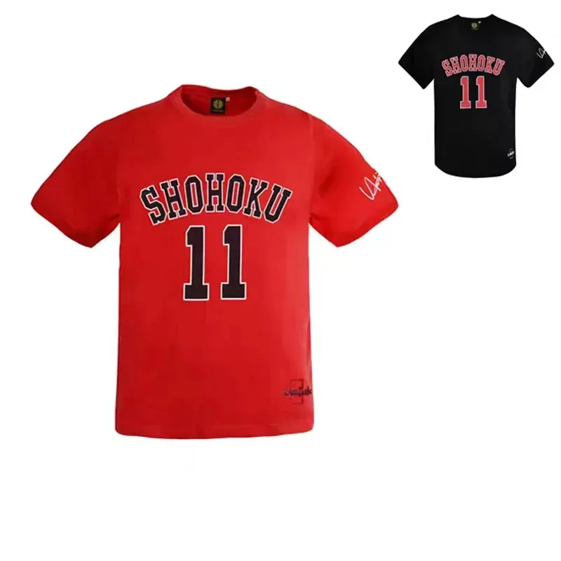Фото Аниме Slam Dunk Shohoku Jersey Сакураги Рукава баскетбольная футболка для мужчин и женщин хлопковые дышащие спортивные топы с короткими рукавами футболка №2