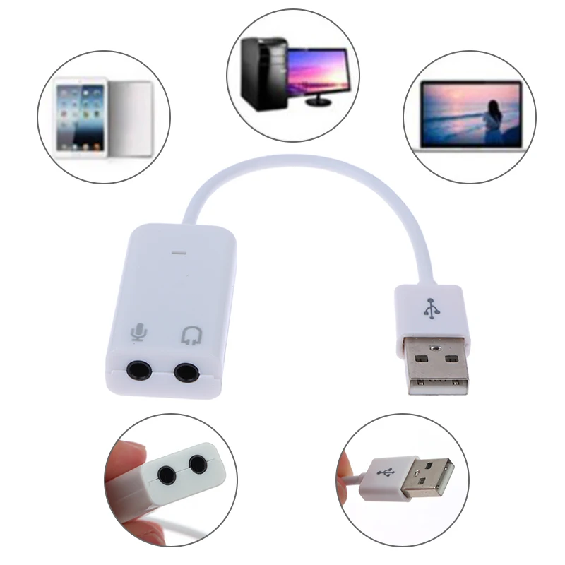 Внешняя звуковая карта USB 2,0 к разъему, 3D Аудио гарнитура, микрофон, наушники, 7,1 каналов, 5HV2 адаптер для ноутбука