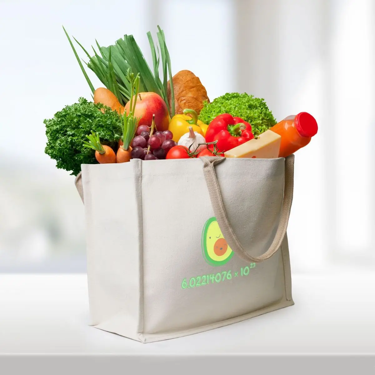 Фото Номер Avogadro - химическая шутка Tote Bag, холщовые сумки-тоут, многоразовые продуктовые сумки, ручная сумка №3