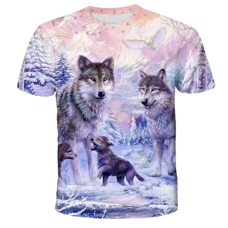 Фото Волк Kaus Pria для бесплатной сборки, Kirim Kaus Atasan Lengan Pendek Kaus Print 3d Kaos, Модный чехол, бесплатная доставка №4