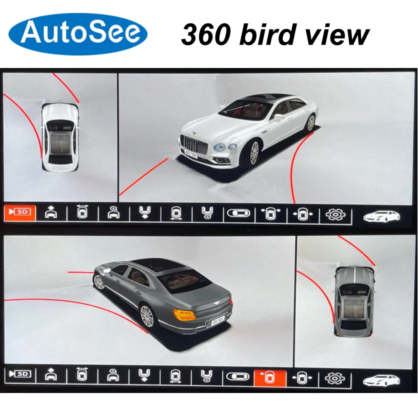 Оригинальный OEM-монитор 2017-2019 для Bentley, летающая, прямая, 360 камера, птичий глаз, панорамный вид, передний, задний, объемный, резервный, задний