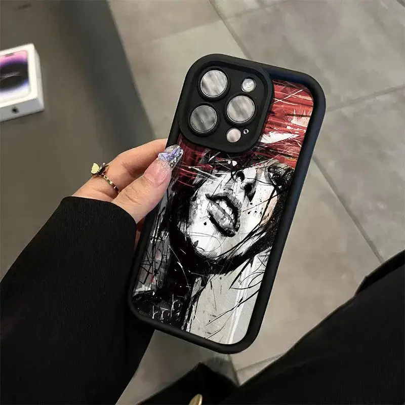 Фото Модный чехол Lmage Girl для телефона iPhone 16 15 14 13 12 11 Pro Max XS XR X 7 8 Plus SE 2022, противоударные мягкие бамперы №5