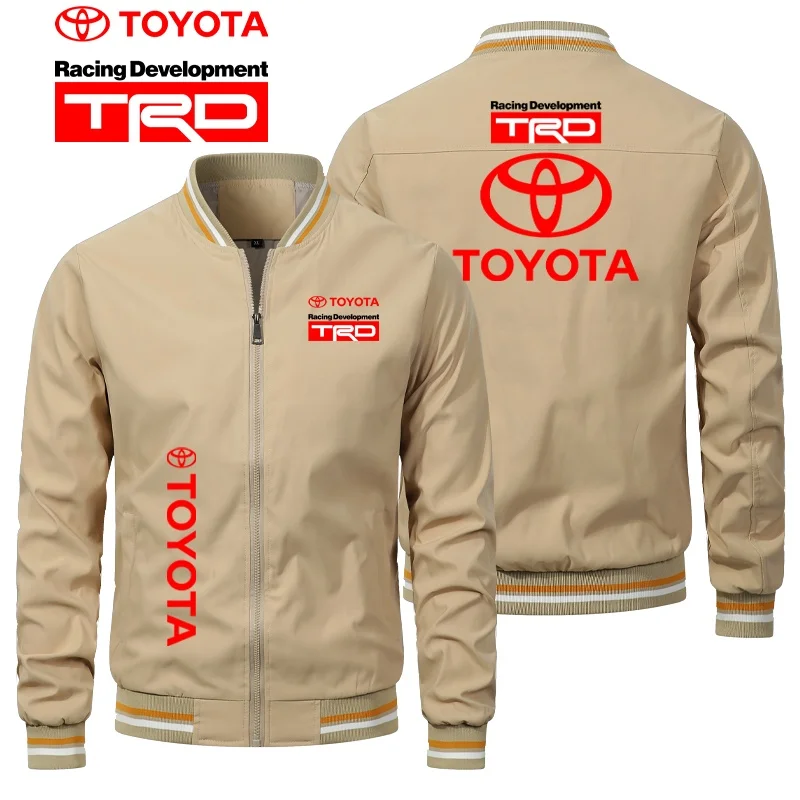 Фото Мужская ветрозащитная куртка с логотипом Toyota, однотонная повседневная модная уличная мужская мотоциклетная куртка на молнии с принтом №4