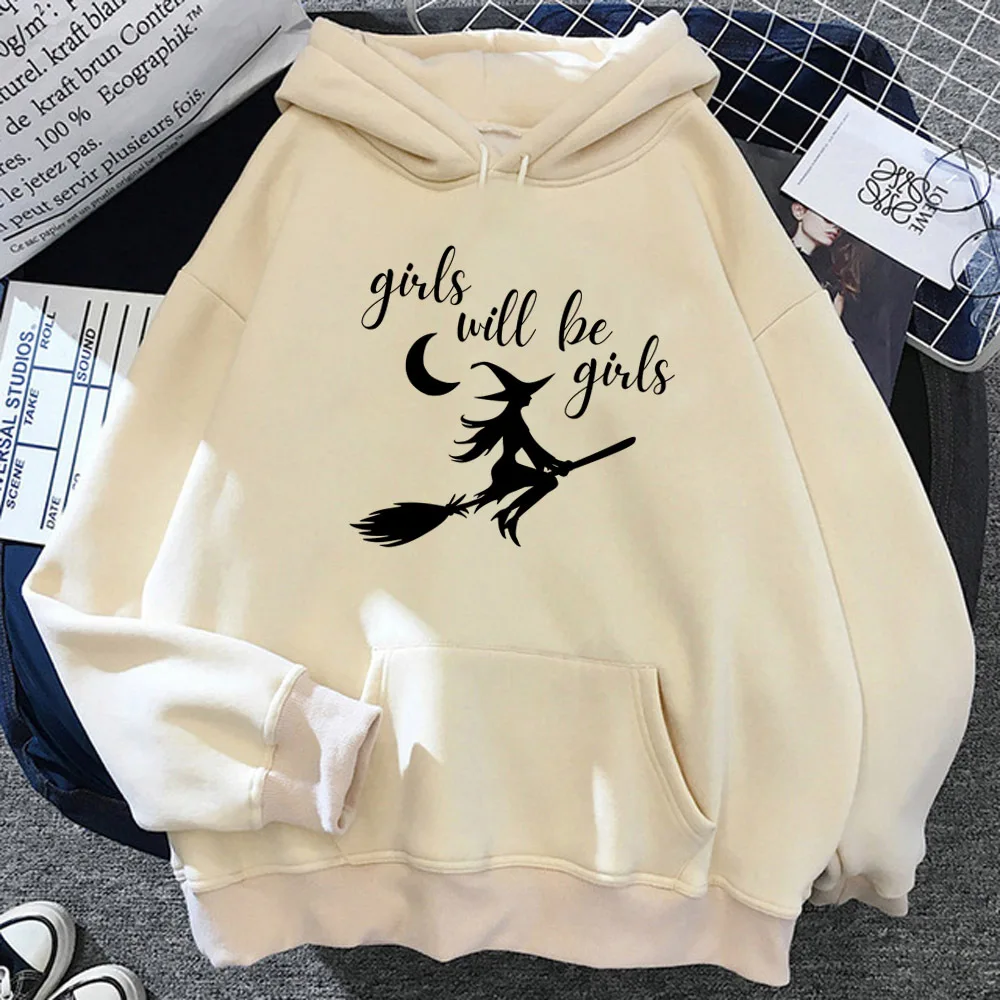 Толстовка с капюшоном «Ведьма» для девочек Will Be Girls с рисунком манги Y2K, уличная одежда из мягкой ткани, спортивные костюмы для подростков, толстовка, японский элегантный удобный