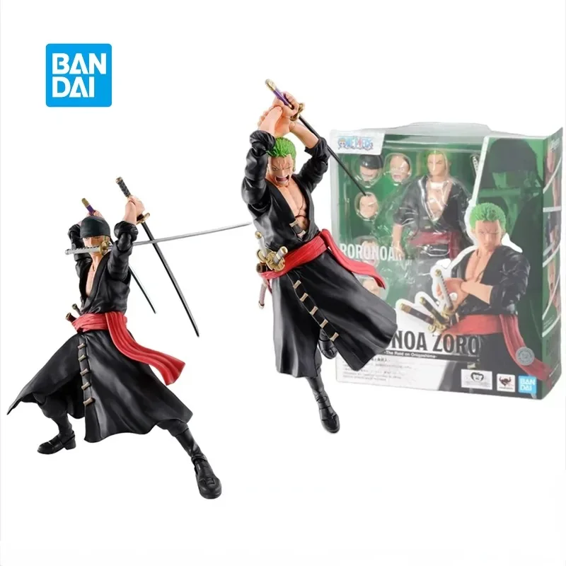 В наличии Bandai Original S.H.Figuarts SHF One Piece Zoro The Raid on Onigashima Аниме Фигурки Коллекционная модель игрушки в подарок