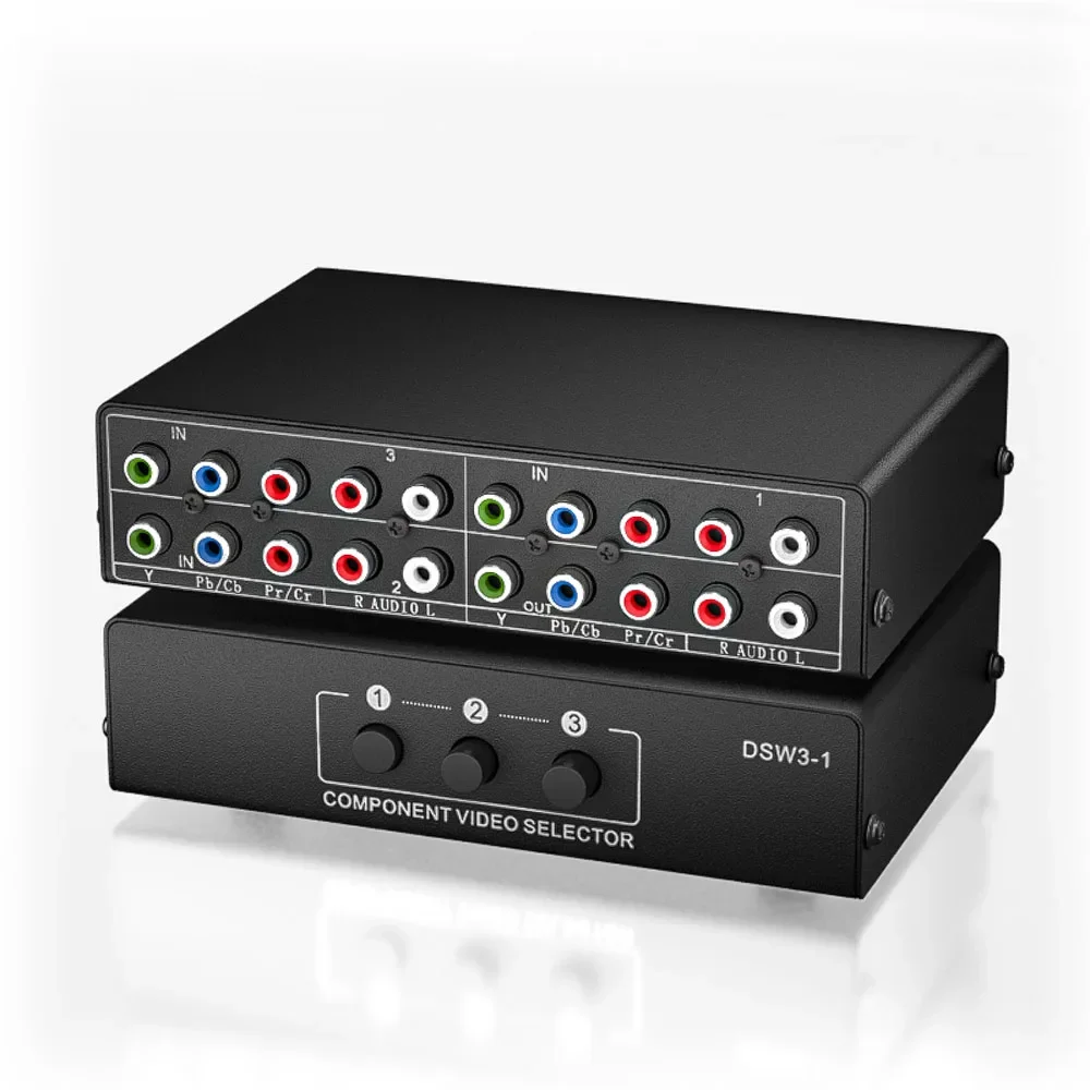 Компонент RGB Переключатель 3 в 1, выход 5 RCA L/R Компонент Ypbpr Переключатель AV Переключатель-концентратор для PS2 Wii Xbox DVD HDTV