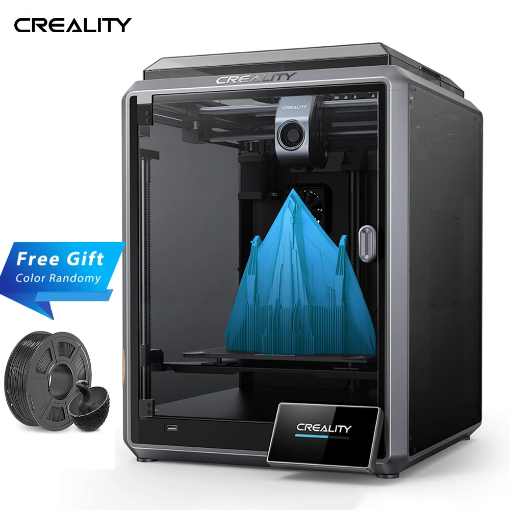 3D-принтер CREALITY K1, скоростная печать 600 мм/с, высокоскоростная рамка, закрытая камера, двойные вентиляторы, 32 мм ³/S, Максимальный прямой привод потока