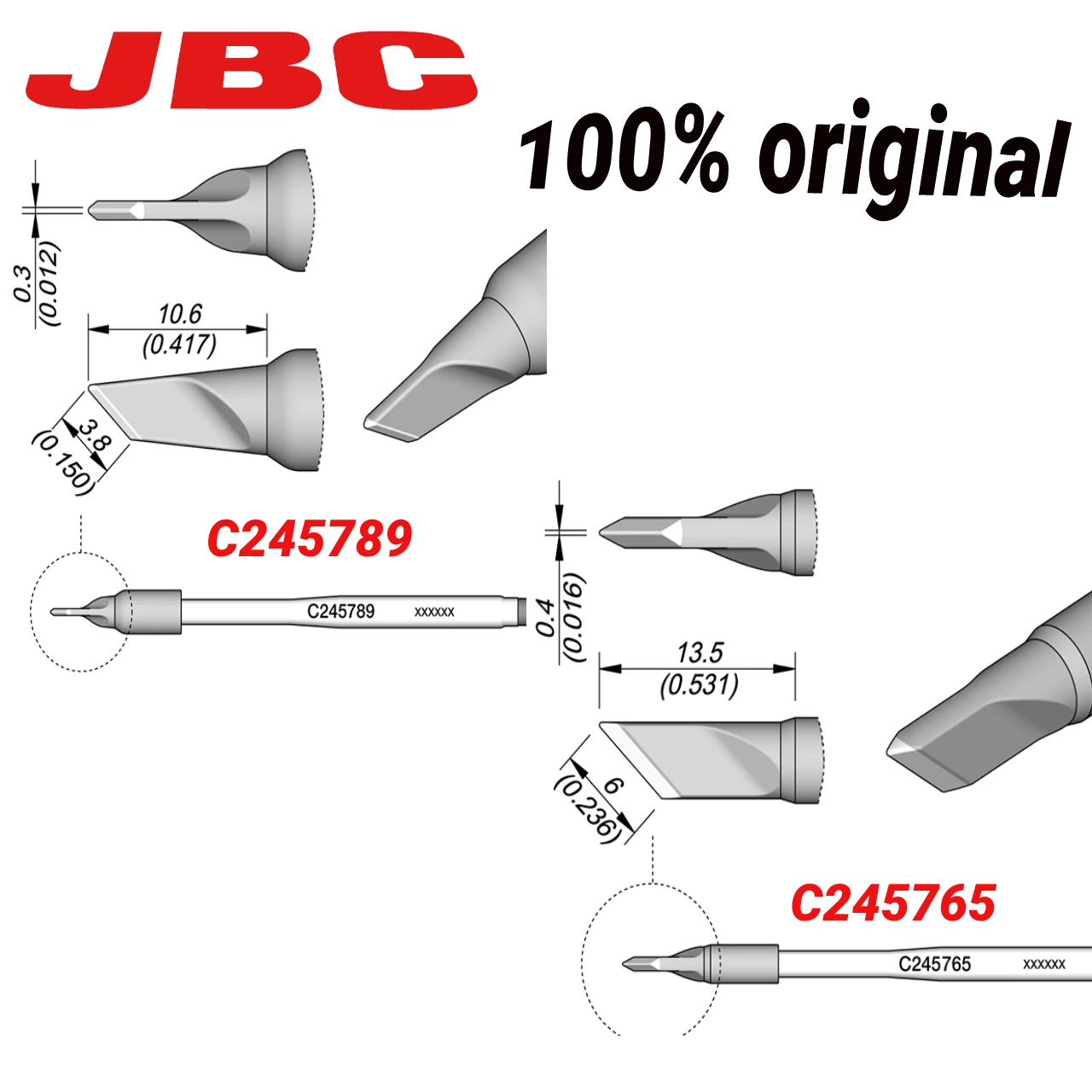 JBC 100% оригинальный C245789 C245765 наконечники для паяльника, жестяная ручка для JBC T245