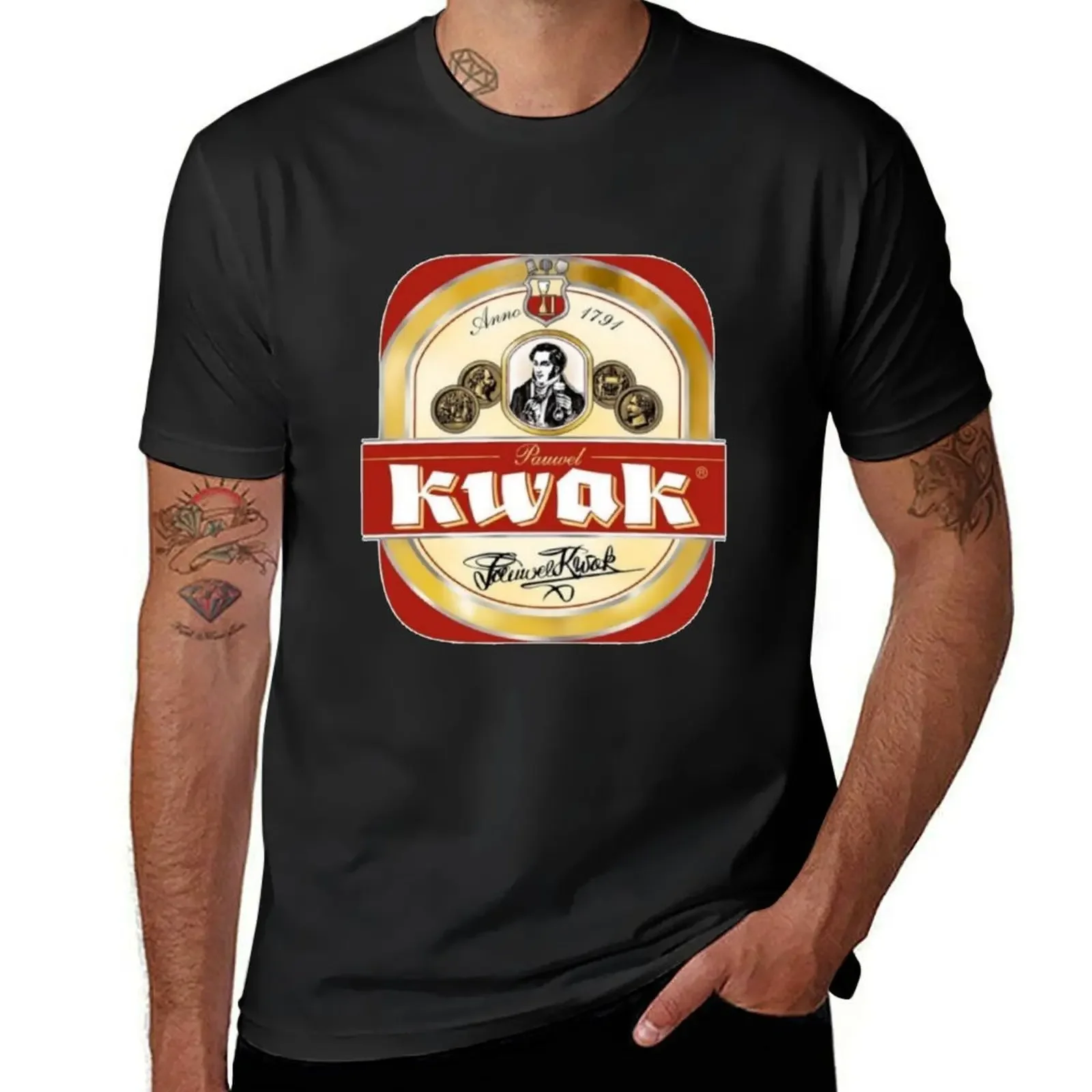 Футболка Kwak beer, тяжелая весовая футболка с рисунком аниме, рубашки с рисунком аниме для мужчин