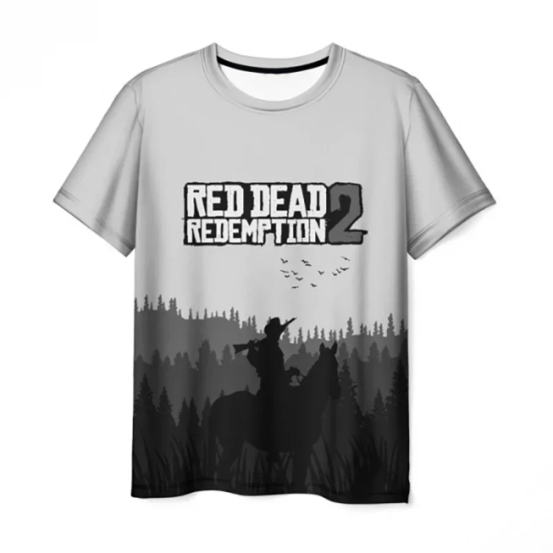 Фото Новые летние футболки Red Dead Redemption с 3D принтом для мужчин и женщин, модная футболка большого размера с короткими рукавами, детские футболки, топы, одежда №5