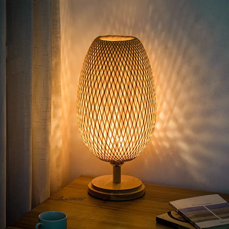 Lampu Meja Bambu Antik Gaya Cina Buatan Tangan Lampu Meja Kayu Ruang tidekorasi Kreatif E27 Lampu Samping (art.: 3920bcdaa9088) - 3920bcdaa9088