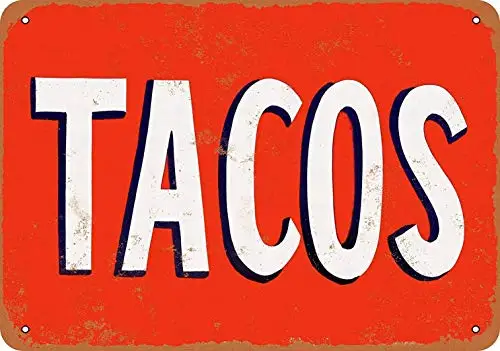 12x16 металлический знак-Tacos-винтажный декор стен искусство