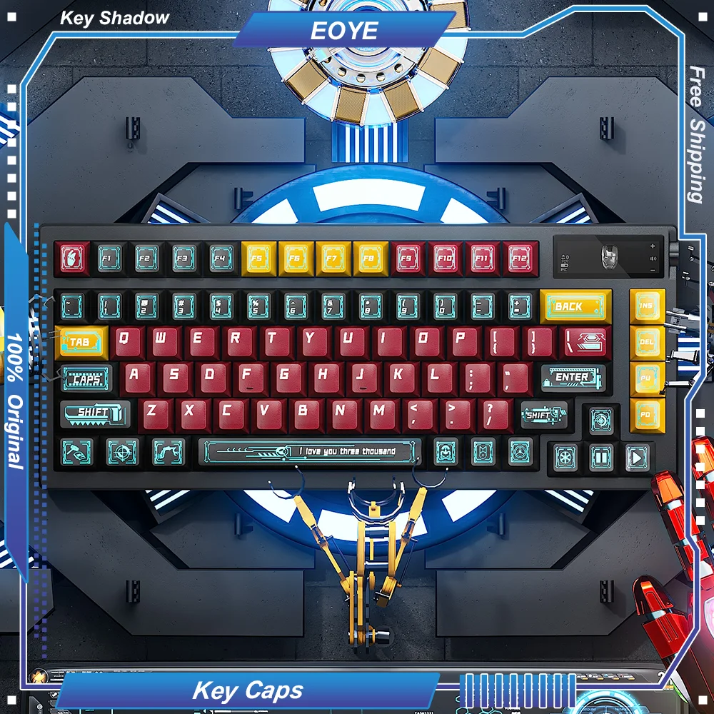 Key Shadow Iron Age 134s PBT оригинальный профиль, боковая резьба, термосублимационные колпачки для индивидуальных колпачков для досок, часть