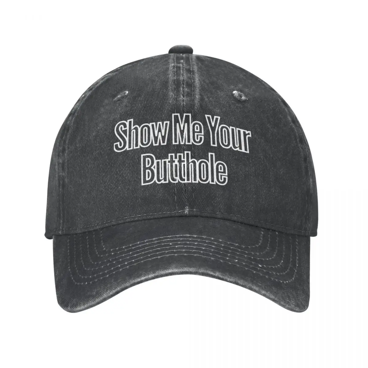 Классические бейсболки с надписью Show Me That Butthole, Мужская Потертая джинсовая Снэпбэк Кепка с эффектом потертости, уличные тренировочные кепки, Кепка