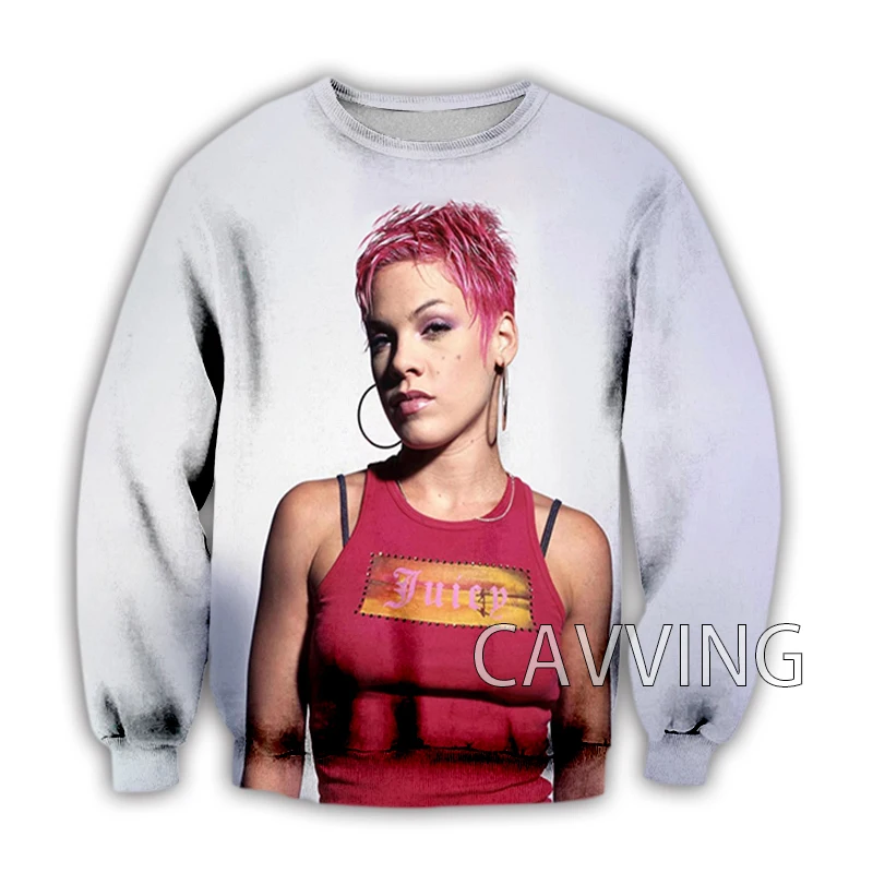 Фото CAVVING толстовки с круглым вырезом с 3D принтом P!nk Alecia Beth Moore, стили Харадзюку, топы, толстовки с длинными рукавами для мужчин и женщин №2