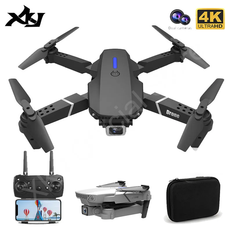 XKJ 2022 Новый E88 Pro Дрон с широким углом HD 4K 1080P двойная камера высота удержания Wifi RC складной Квадрокоптер Дрон подарок игрушка