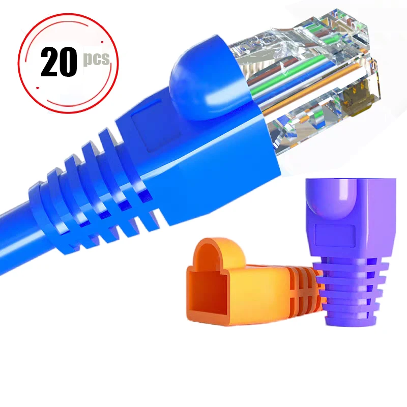 20 шт./лот, сетевой разъем из ПВХ, разъемы RJ45 rj45 для LAN, 10 цветов или каждого цвета, 20 шт.