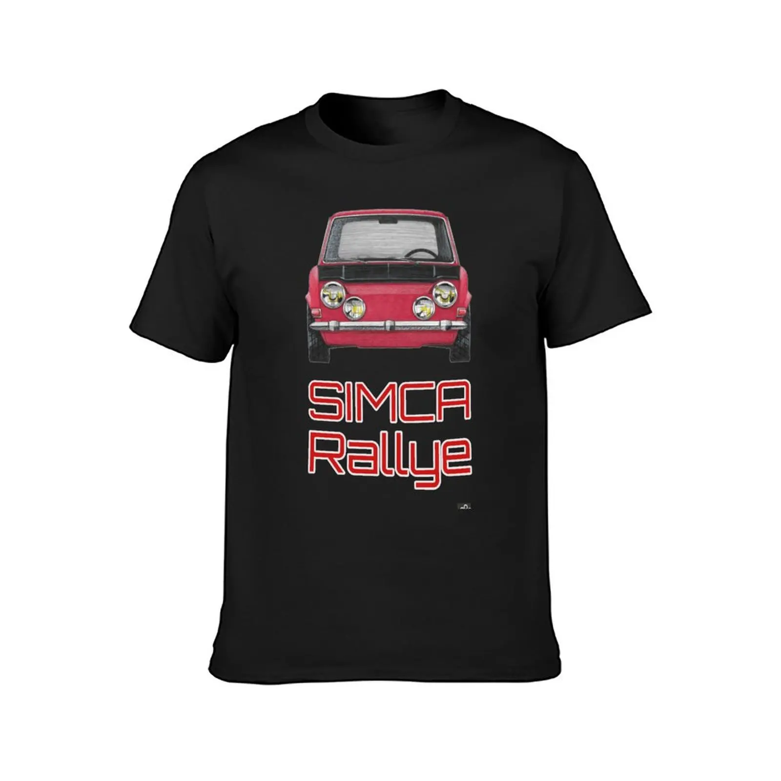 Фото Футболка geo3требоles Simca Rallye каракули, винтажные простые мужские хлопковые футболки №2
