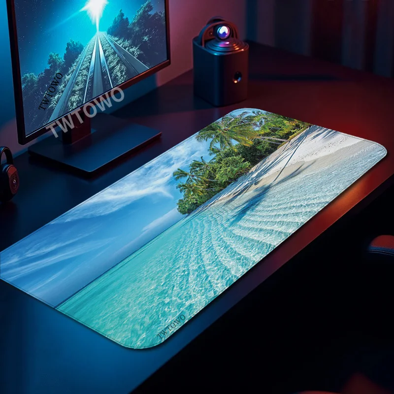 Коврик для мыши Gamer Tropical Beach Palmprint спрос Большой компьютерный коврик для мыши XXL Playmat Мягкий коврик для мыши из натурального каучука для офиса ПК