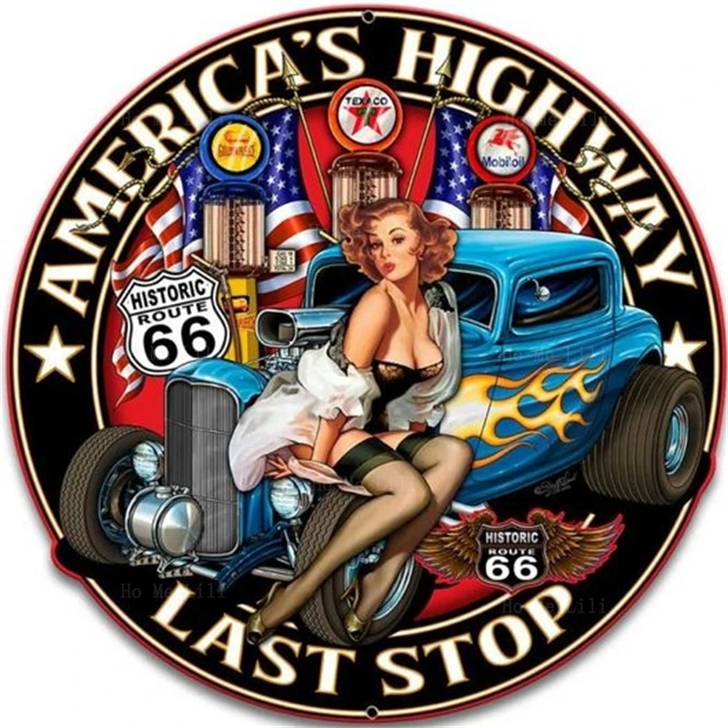 Фото Американская дорога Route 66 горячий стержень девушки винтажный автомобиль Грузовик Классический пододеяльник от Ho Me Lili постельное белье Декор №2
