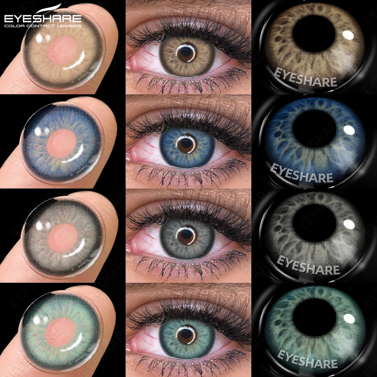 EYESHARE новые 1 пара контактных линз натурального цвета, контакты с синими глазами, модные серые линзы, коричневые контактные ежегодные зеленые красивые зрачки