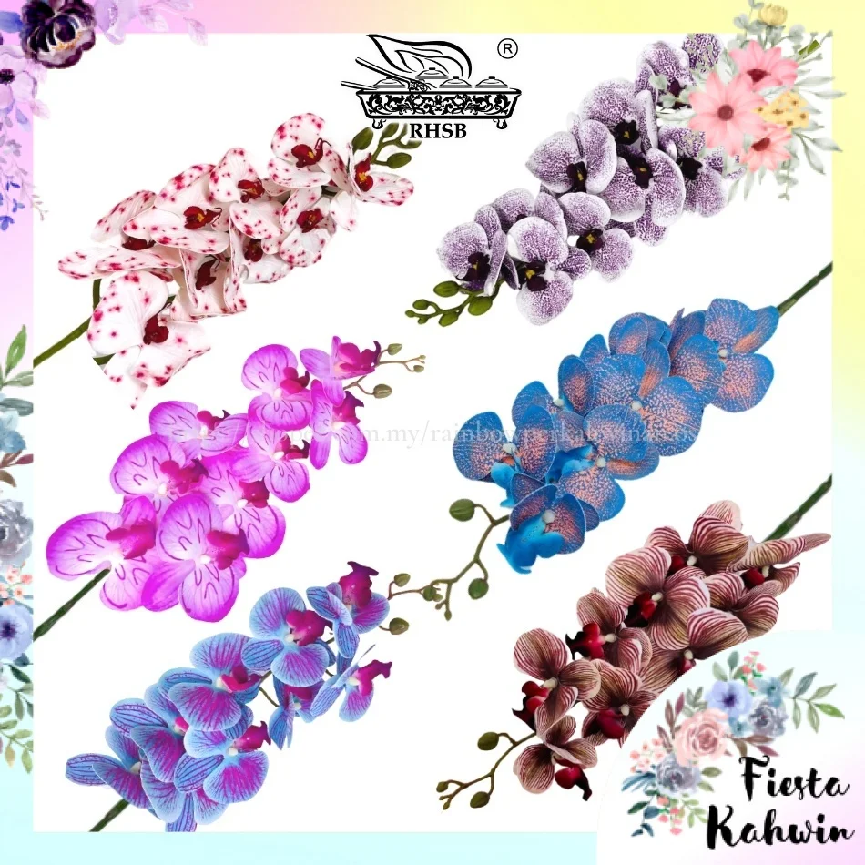 Фото 9HEADS 3D LATEX ORKID / BUNGA ORKID 3D / ORCHID FLOWER / ORCHID LATEX 3D / BUNGA HIASAN / ARTIFICIAL FLOWER /AF1511-1664 Love №5