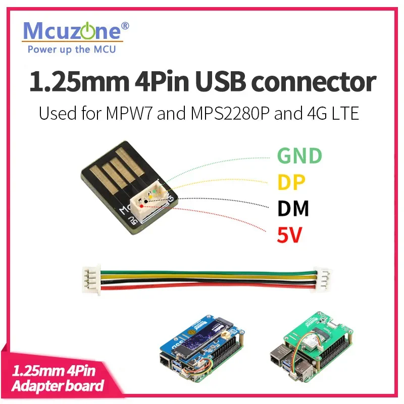 4-контактный USB-разъем 1,25 мм, используемый для MPW7 или MPS2280P или 4G LTE
