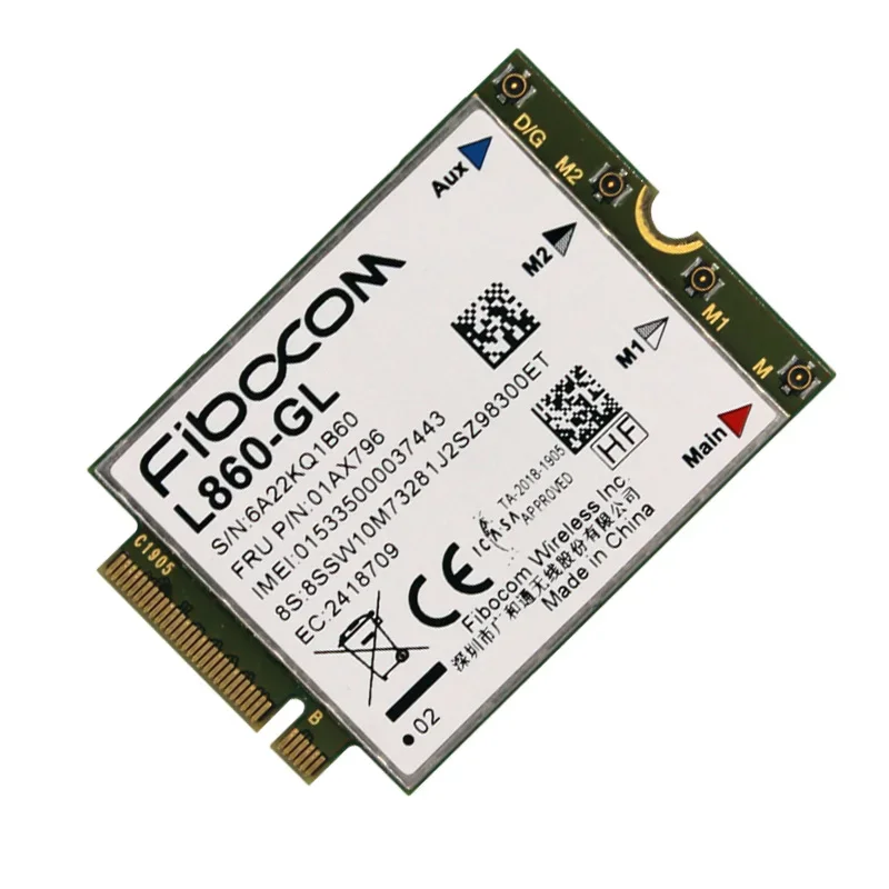 Модуль Fibocom L860-GL FRU 01AX796 LTE CAT16 Global для ноутбука Thinkpad x1 Carbon 7th 8th Yoga 4th 5th P14S X13 P15S T490 T14S