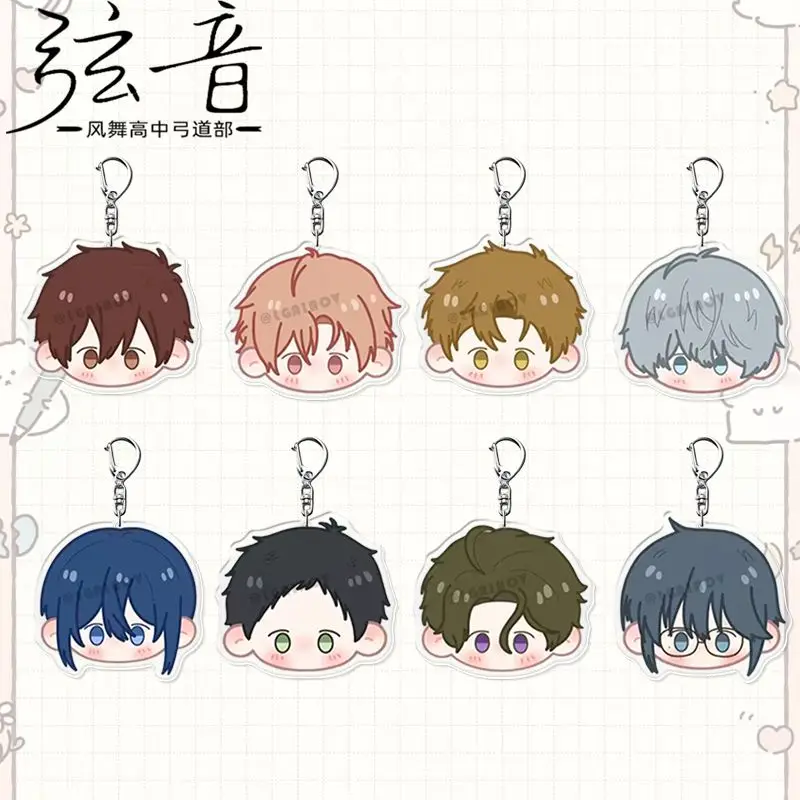Tsurune Big Head аниме брелок Takehaya Seiya акриловый брелок для ключей человек Takigawa Masaki брелок для ключей женская сумка кулон орнамент подарок