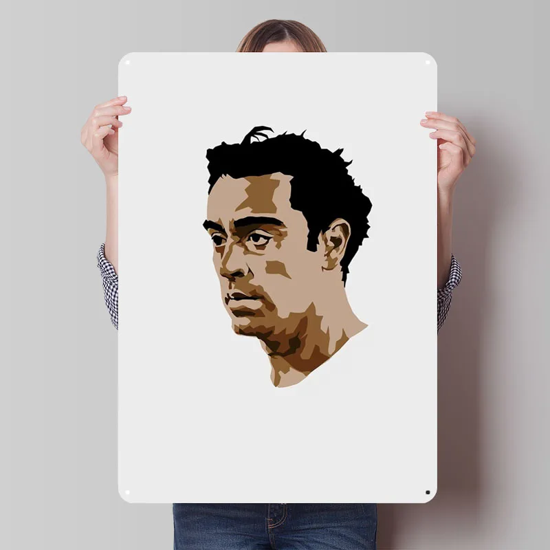 Жестяная вывеска Xavi Hernandez, постер футболиста, вещи для дизайна комнаты, металлические знаки футбола на заказ для украшения стен
