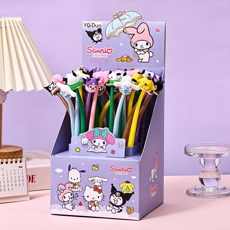 Новинка Sanrio 1 шт. гелевые ручки Hello Kitty творческая декомпрессионная канцелярская принадлежность для письма гладкая 0,5 мм черная Милая Высококачественная подарочная ручка