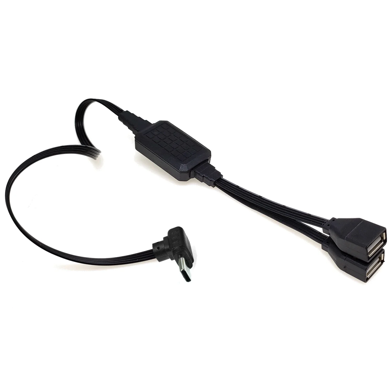 OTG USBC на 2 USB-адаптера с двумя адаптерами USBA, плоский источник питания с двумя данными, кабельный преобразователь, многопортовый USB2.0, 20 см, 30 см, 40 см