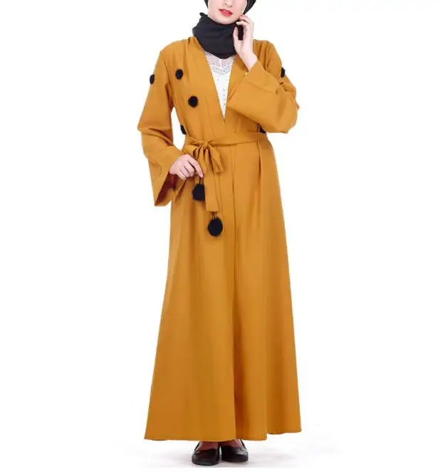 Прекрасный меховой шарик, мусульманский кардиган, исламский халат, абая jubah