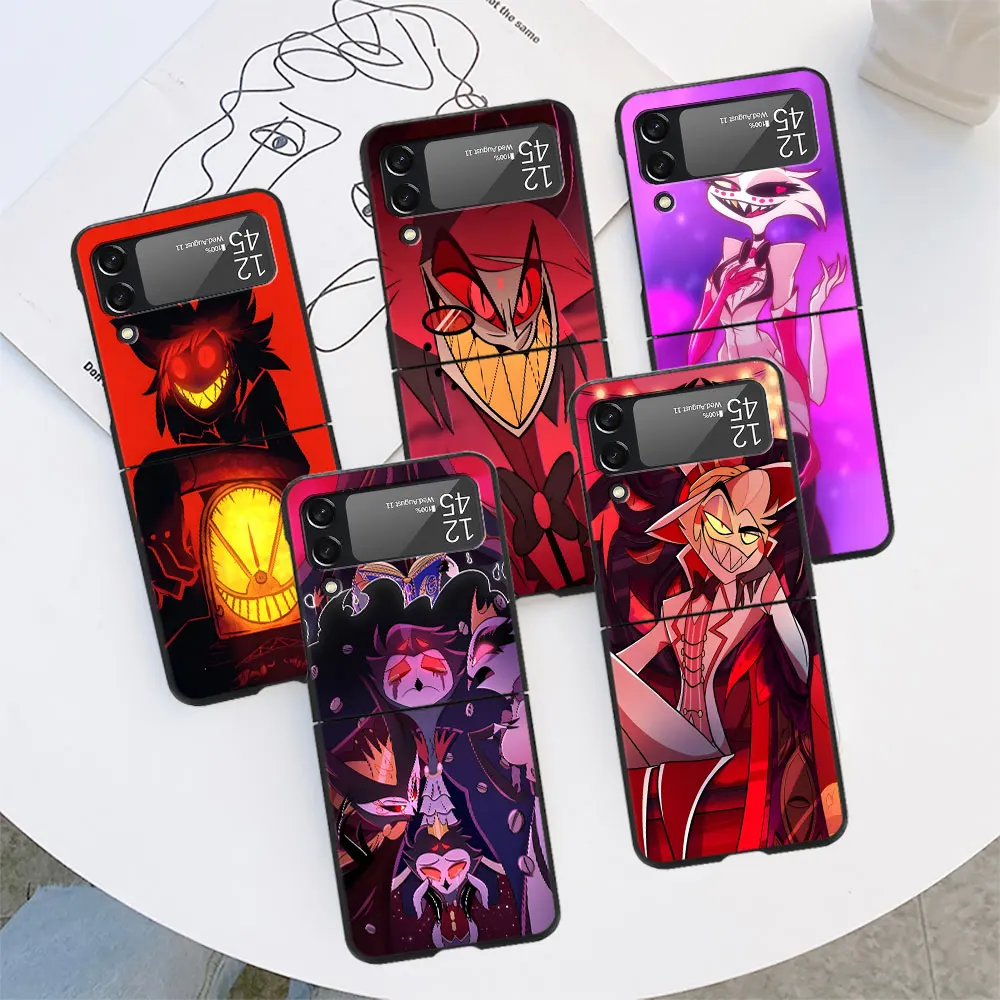 Alastor Hazbin Hotel AD чехол для Samsung Galaxy Z Flip 4 3 5G жесткий черный чехол для сотового телефона Zflip4 Zflip3 Чехлы для ПК Flip4 Flip3