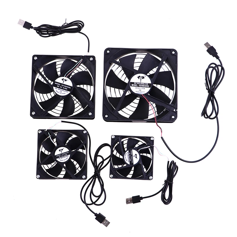 Горячая Распродажа! DIY Kotak TV Pendingin PC Pendinginan nircable Senyap DC 5V USB Daya с Jaring Pelindung 8/9/12/14 см