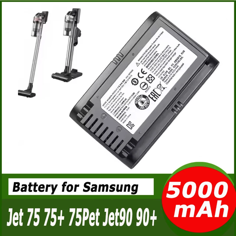 21,6 В, 5000 мАч, аккумулятор для пылесоса VCA-SBT90, VCA-SBT90E, DJ96-00221A для Samsung VS9000, Jet VS70, Jet90, Jet75, Jet 75