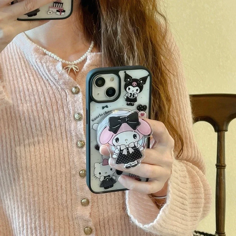 Чехол Sanrio Y2K Hello Kitty Melody Kuromi с магнитным кронштейном Magsafe для телефона с беспроводной зарядкой для iPhone 16, 15, 14, 13, 12 Pro Max, чехол (art.: 3920cac7daa4e) - 3920cac7daa4e