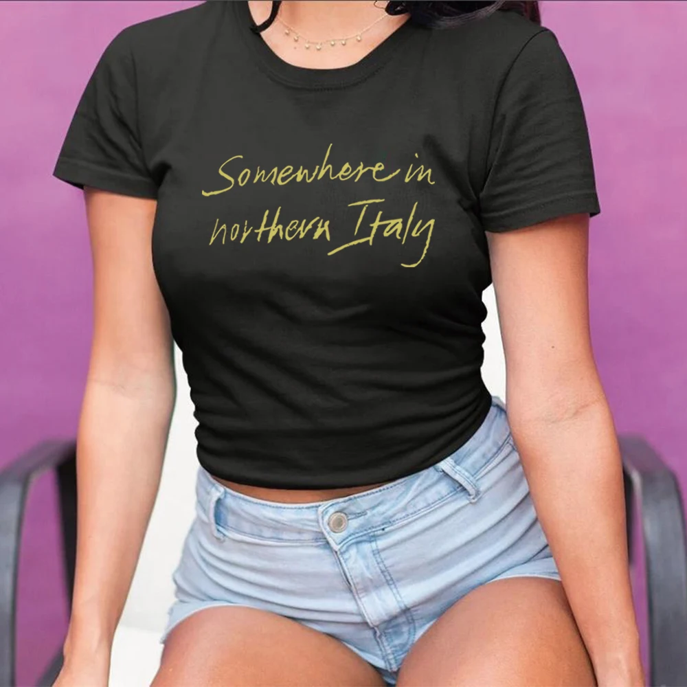 CMBYN Винтажная детская футболка Somewhere in Northern Italy Укороченный топ Call Me By Your Name Мерч Ретро Детская футболка Женский облегающий укороченный топ