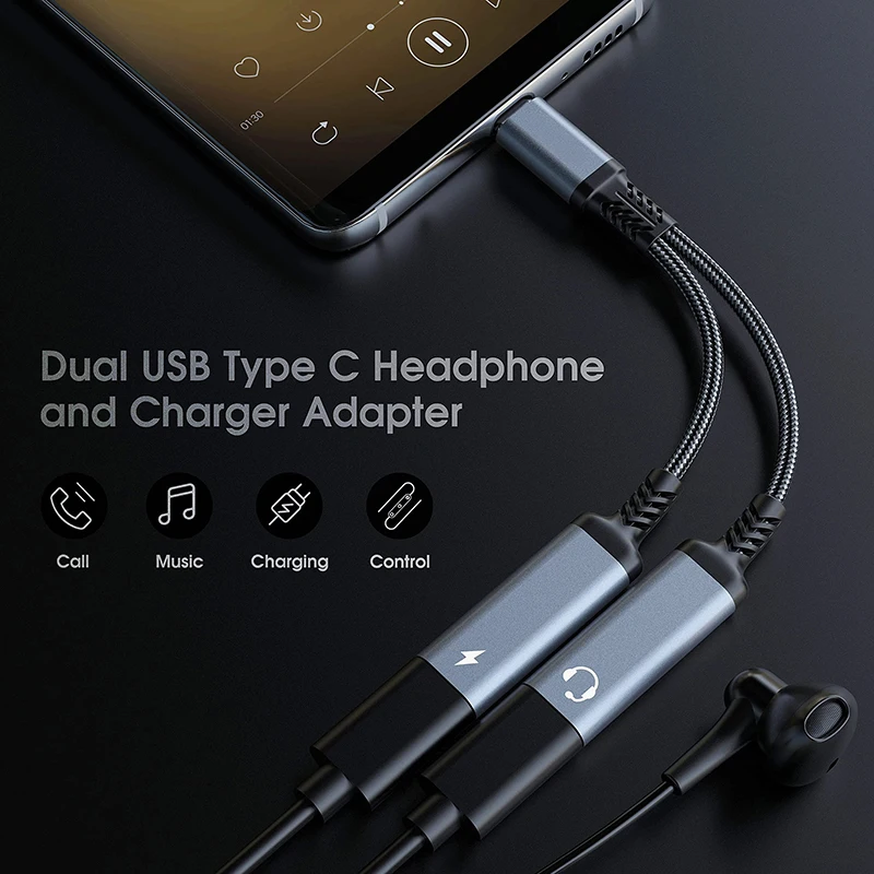 Фото PD 60 Вт USB C адаптер для быстрой зарядки для Samsung Galaxy S24 S23 S21 S22 Ultra Type C до 3,5 мм наушников Aux Jack аудио конвертер №5