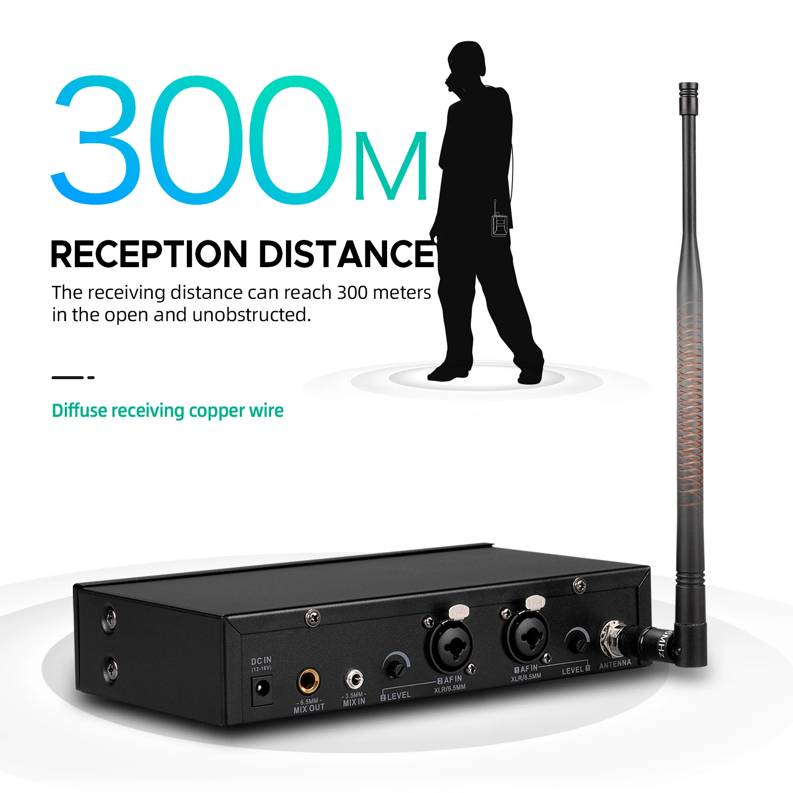 Фото Debra ST-102 Стерео беспроводная система внутриканального монитора с Bluetooth 5.0 UHF для расстояния 80-300 м для прибора записи театра №3