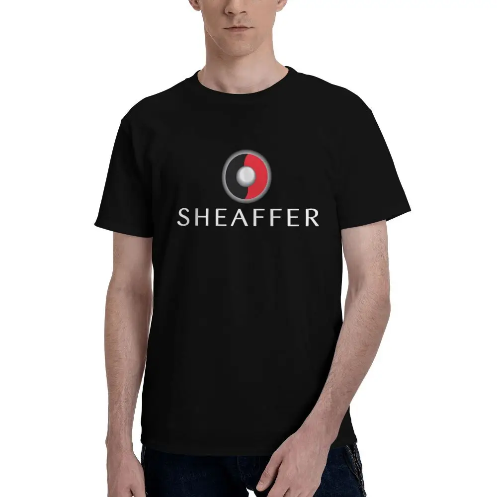 Повседневная модная футболка Sheaffer, Хлопковая мужская футболка с принтом, мужские топы, забавная футболка с коротким рукавом