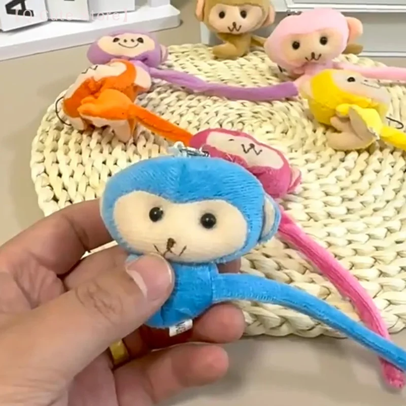 Фото Цельный DIY плюшевая игрушка кукла брелок мультфильм длинный хвост кукла обезьяна брелок кулон рюкзак аксессуары подарок для детей №5