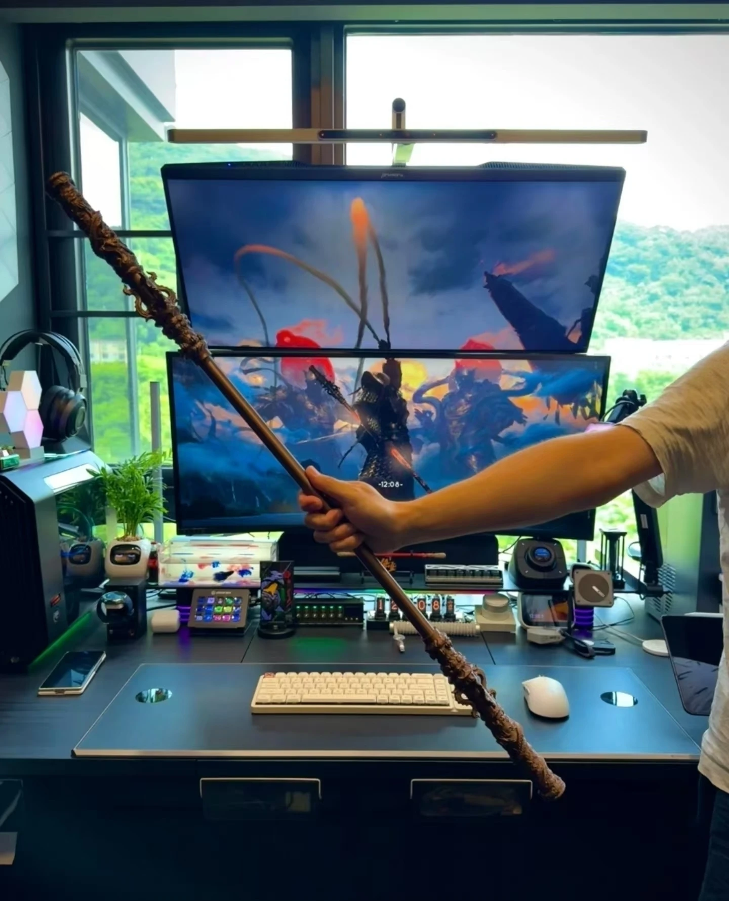 Фото 100 см Black Myth Wukong Game Периферийное оружие Golden Cudgel Jin Gu Bang Косплей Масштабируемые игрушки с 3D принтом Путешествие на Запад №3