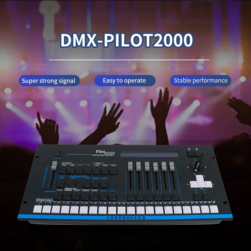 Фото DMX 512 Pilot 2000 Консольный контроллер Сценический эффект Осветительное оборудование 3-контактное отверстие Подходит сценическое освещение DJ-оборудование №3